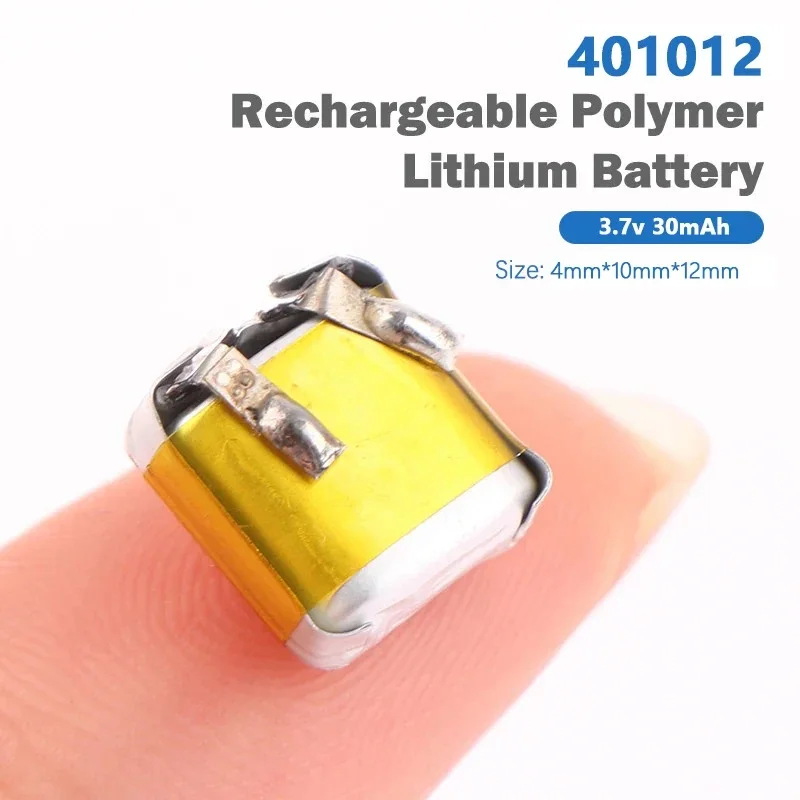 PURFIELD 3.7V 30Mah 401012 Replacement Battery for Wireless Bluetooth Headset Battery Polymer Li-Ion Batteria for Toy Earphones