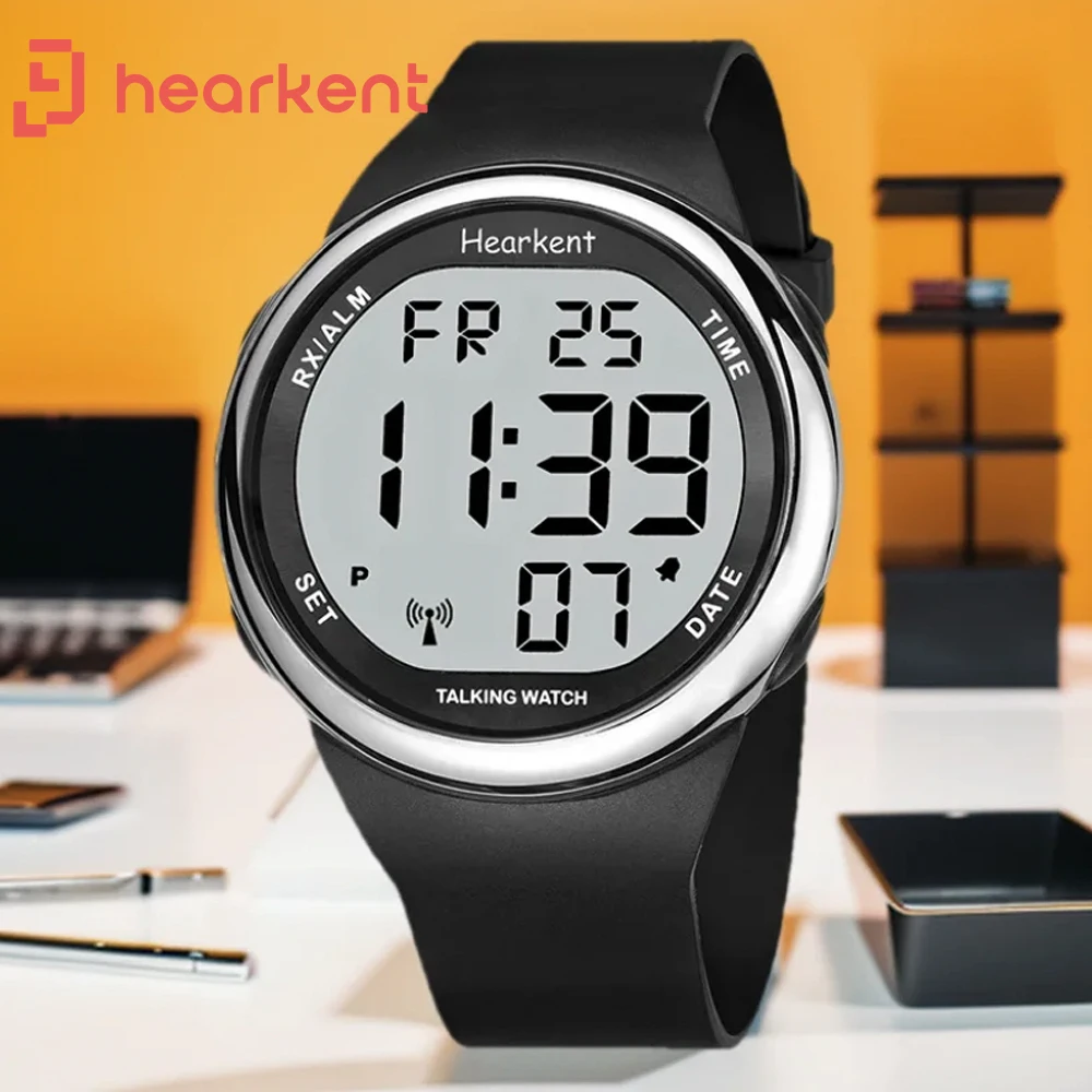 

Hearkent German Atomic Talking Watch for Blind with Alarm Digital Watch Visually Impaired Elderly Touch Button Voice Wristwatch