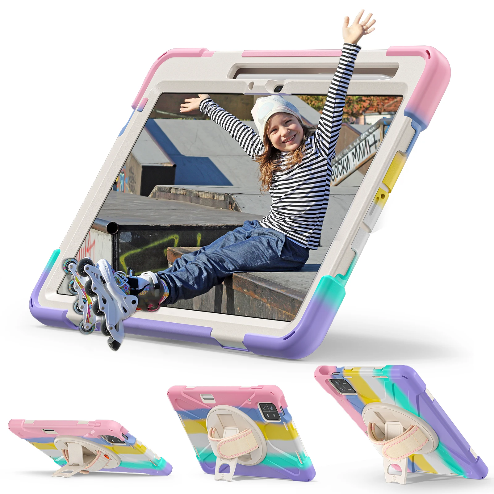 Voor Xiaomi Pad 6 Pro / Xiaomi Pad 6 Hoesje 2023 11 "Kids Case Met Draaibare Handriem Potloodhouder Schokbestendige Tablet Hoes