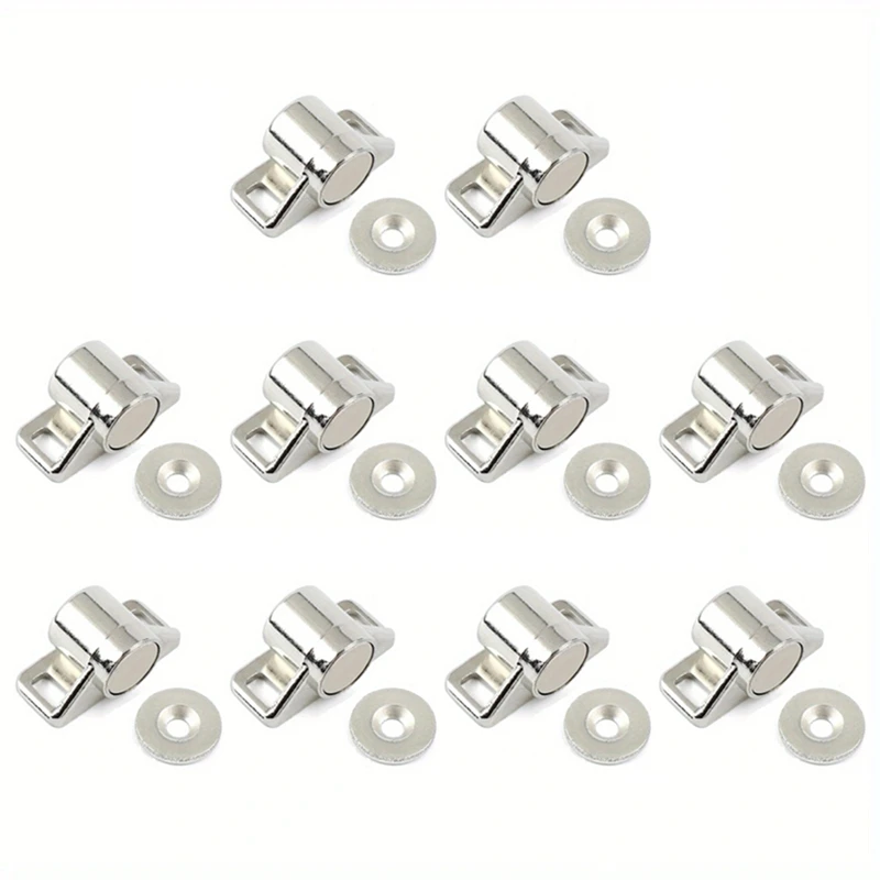 

10PCS Magnetic Cabinet Door Catch With Neodymium Magnet Cabinet Latch Closure Hardware For Kitchen Cupboard Closet