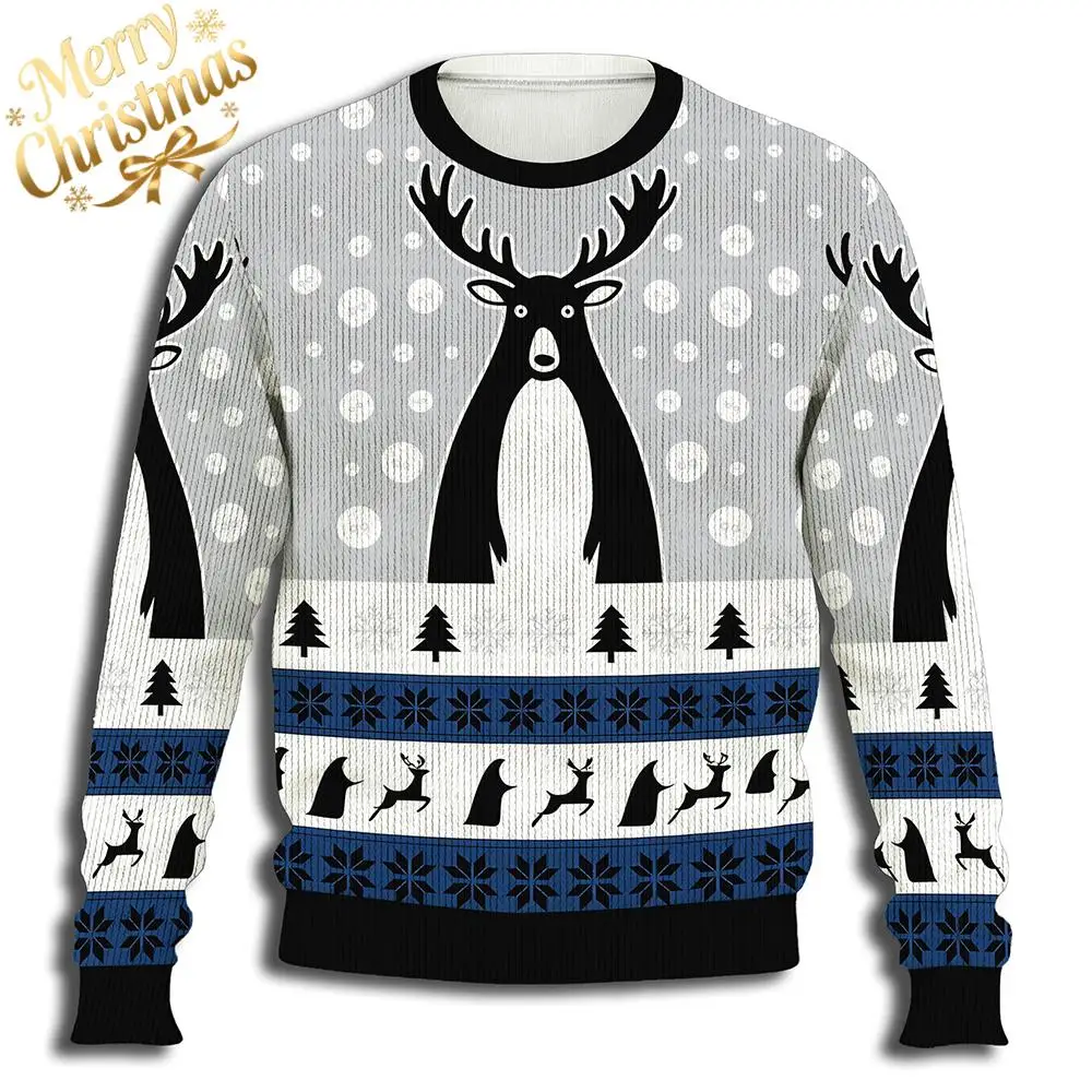 عيد الميلاد الغزلان الحياكة الحزب مطبوعة سترة الرجال النساء عيد الميلاد قبيحة سترة سترة مضحكة عطلة الحزب الدافئ العادي جيرسي