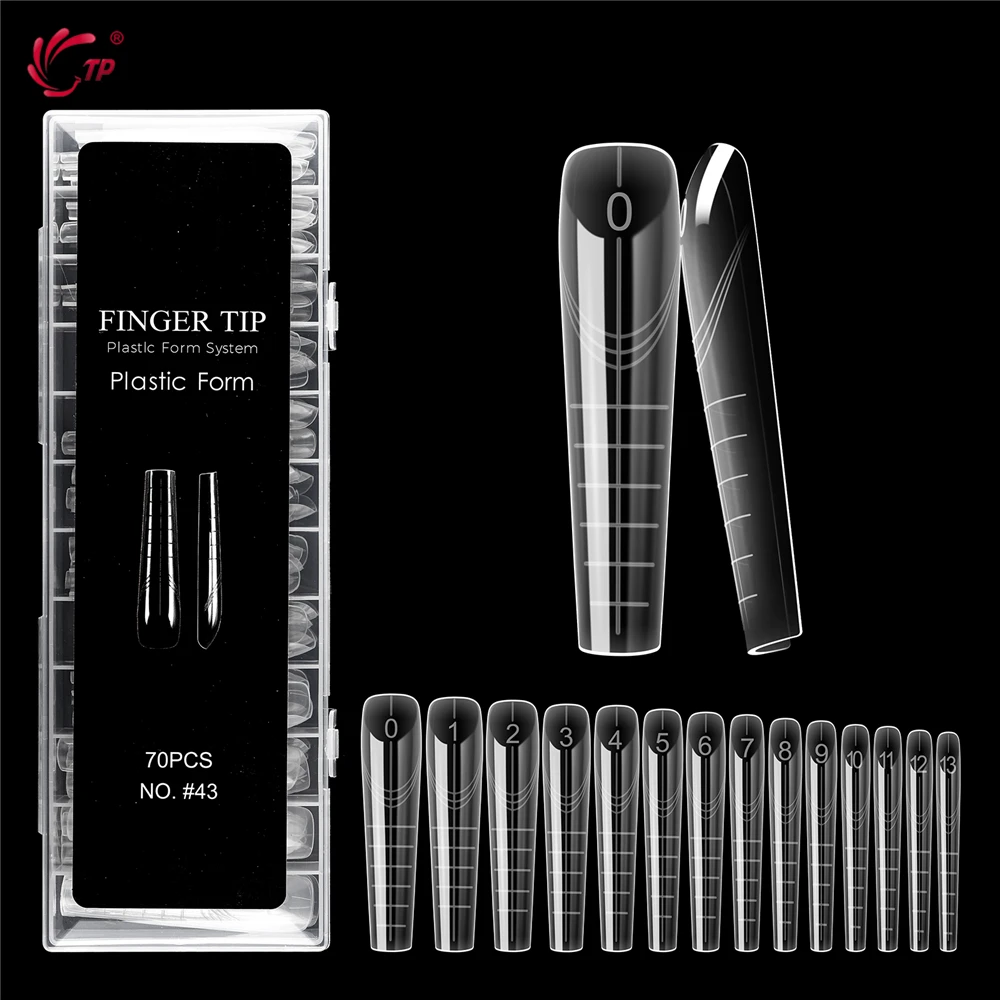 

TP False Nail Tips Full Cover Dual Forms Nails 70pcs/140pcs Reusable Acrylic Nail Extension System Manicure Tools