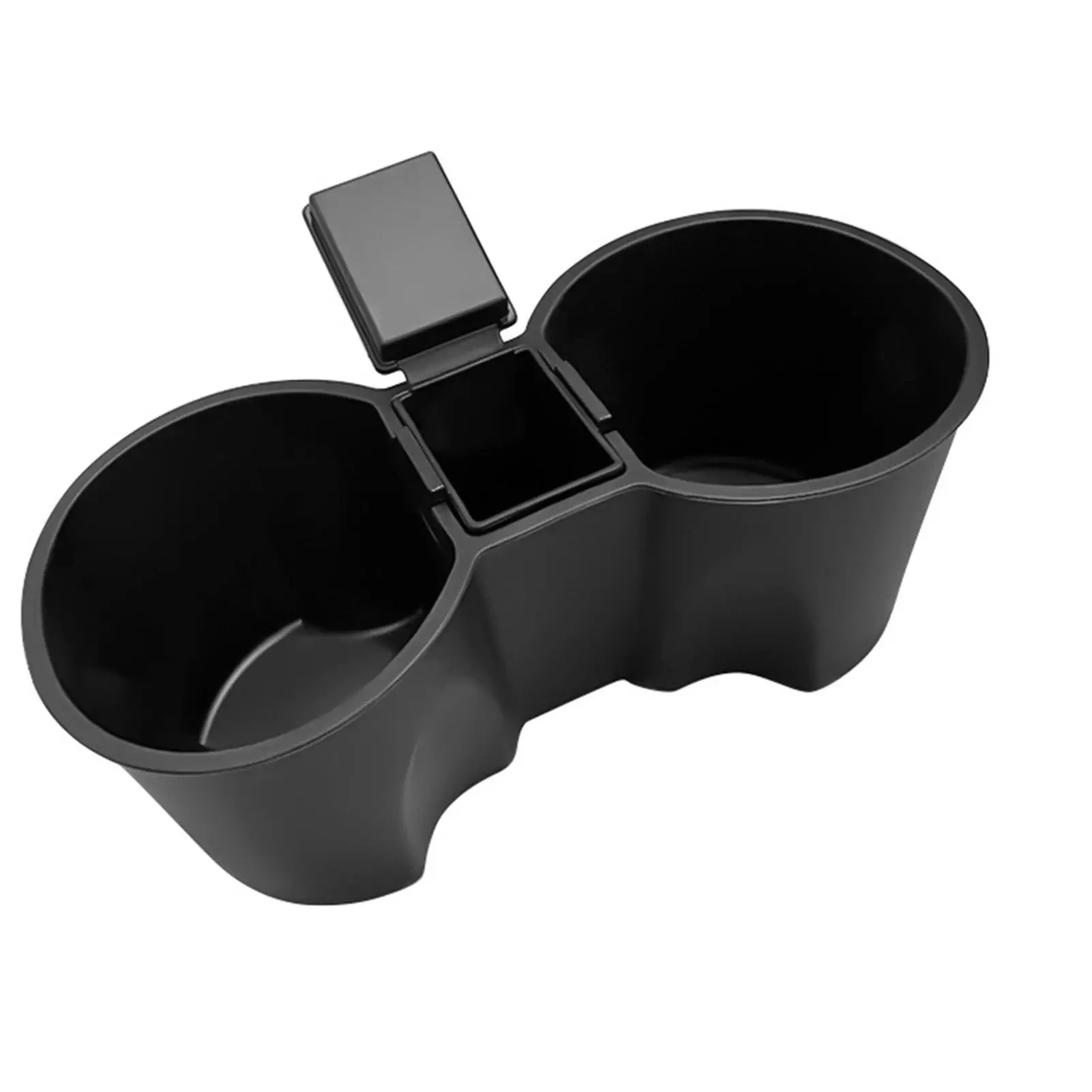 Cup Holder Insert Fit for Tesla Model 3/Y Cup Holder Stabilizer with Mini Trash Can Storage Box