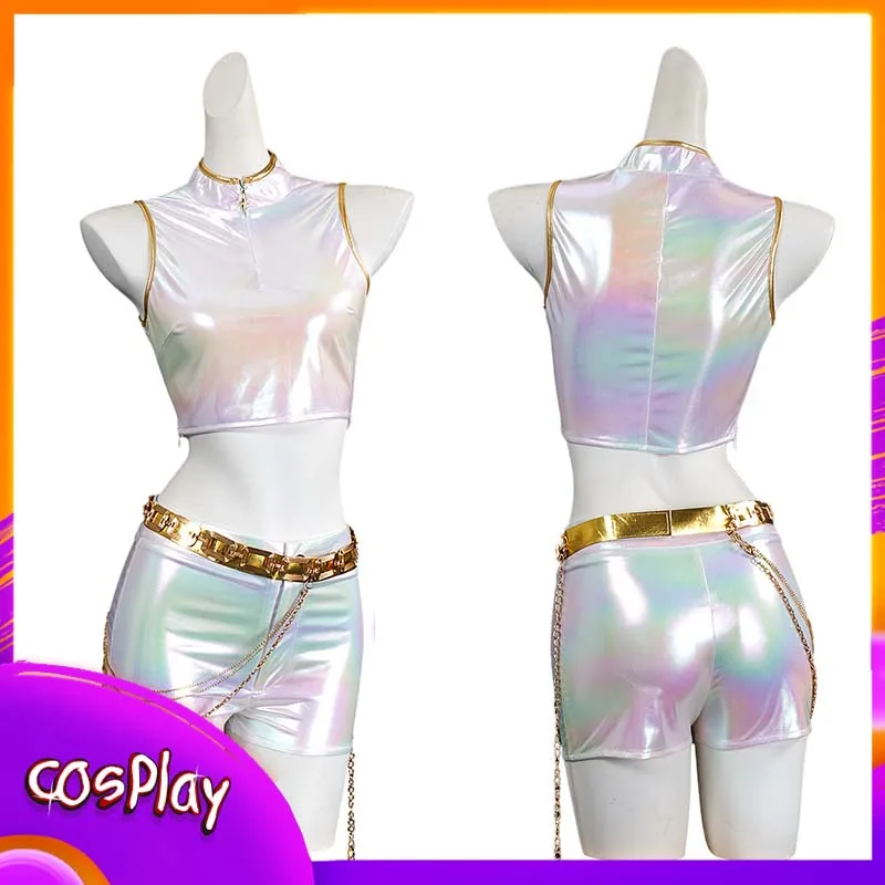 

Kpop Demon Hunters Girl Group Косплей Костюм Cos Rumi Женский комплект одежды Хэллоуин Comic-Con Вечеринка Карнавальный реквизит Сценический костюм