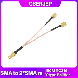 SMA male to Y type 2X SMA female male rp sma Connector Splitter Combiner Cable Pigtail RF Extension RG316 Cable