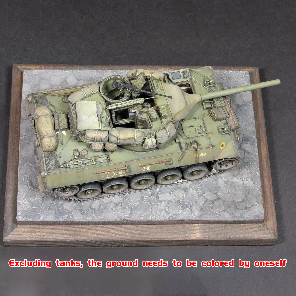 Architektonisches Gebäudemodell-Diorama, Maßstabsmodellbausatz, Holz-Display-Basis, Panzerfahrzeuge, gepanzerte Autos, Ausstellungsständer 1/35 – Detail 1