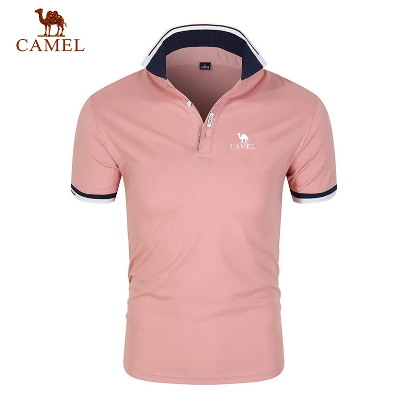 Camel embroidered men\'s polo shirt, short sleeved top, casual business shirt, high-quality, warm, brand new, summer