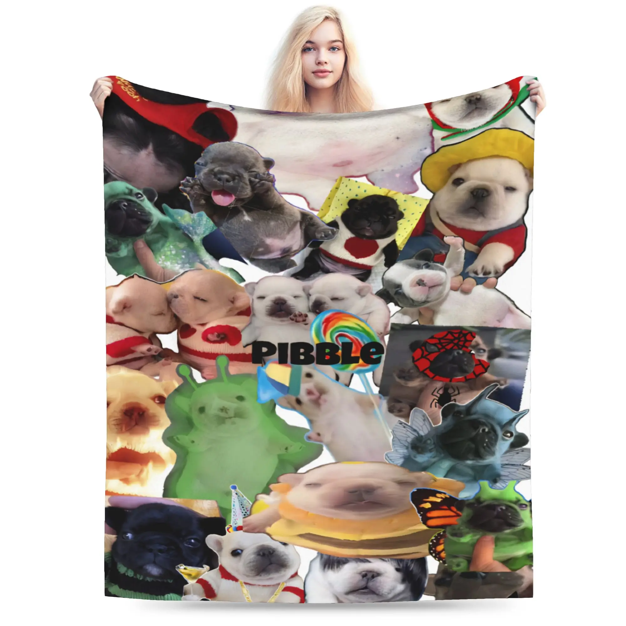 Pibble Meme Wash My Belly  Blankets Soft Flannel Cozy Gift  Throw Blanket Rug Piece
