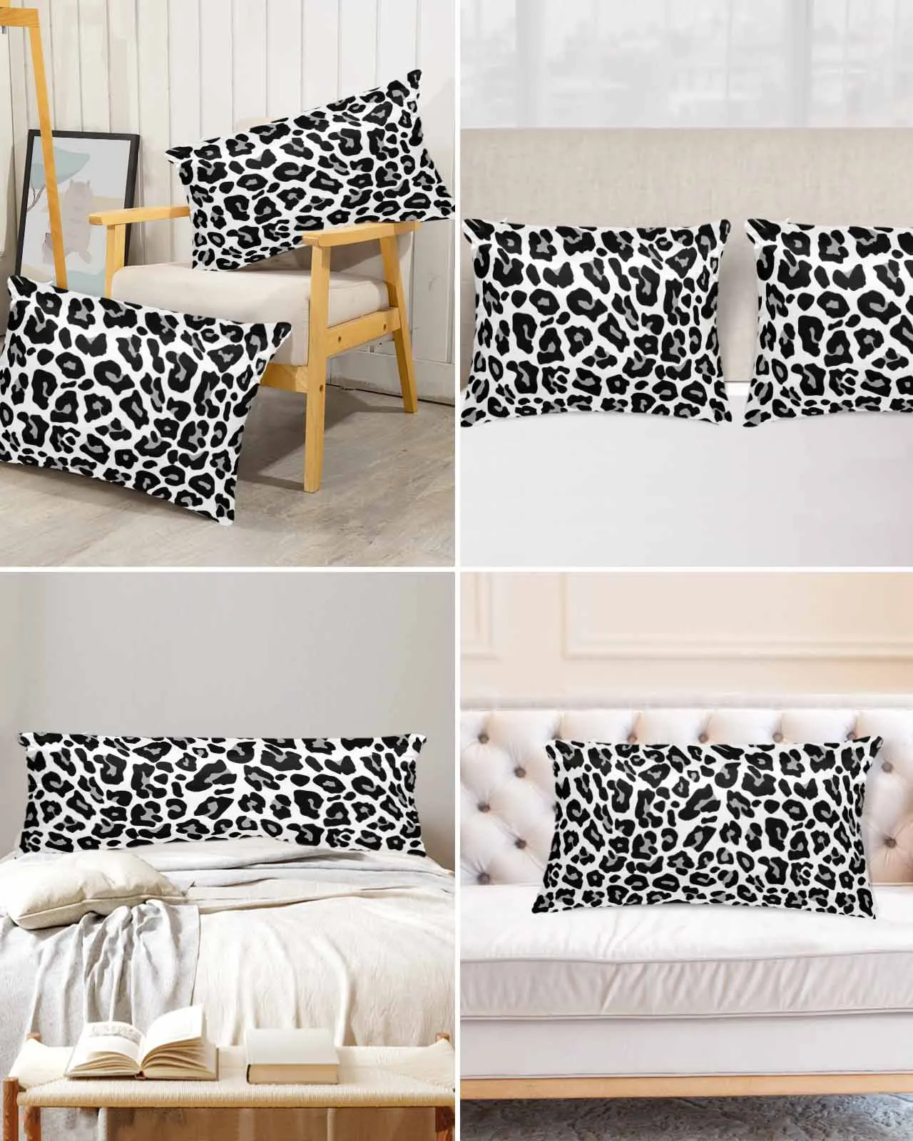 Leopard Skin Texture Bed Satin Pillowcase Modern Sofa Pillow Cover Case Bedroom Satin Cushion Covers Home Decor