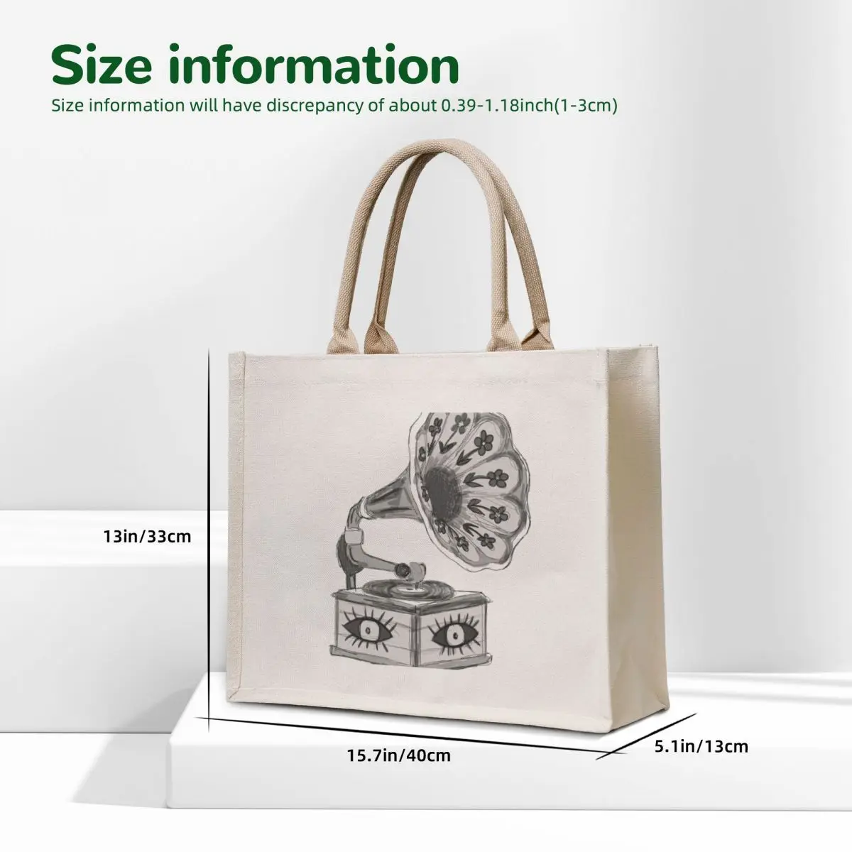 InstagramOphone Tote Bag sac pour فام حقائب للنساء حقيبة صديقة للبيئة