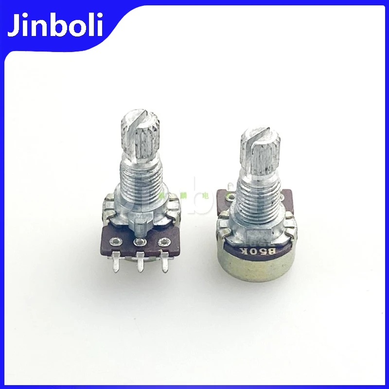 3PCS 12 Type Single B50K 3Pins Speaker Amplifier Audio Volume Potentiometer Flower Shaft Length 15MM Treble And Bass Adjustment