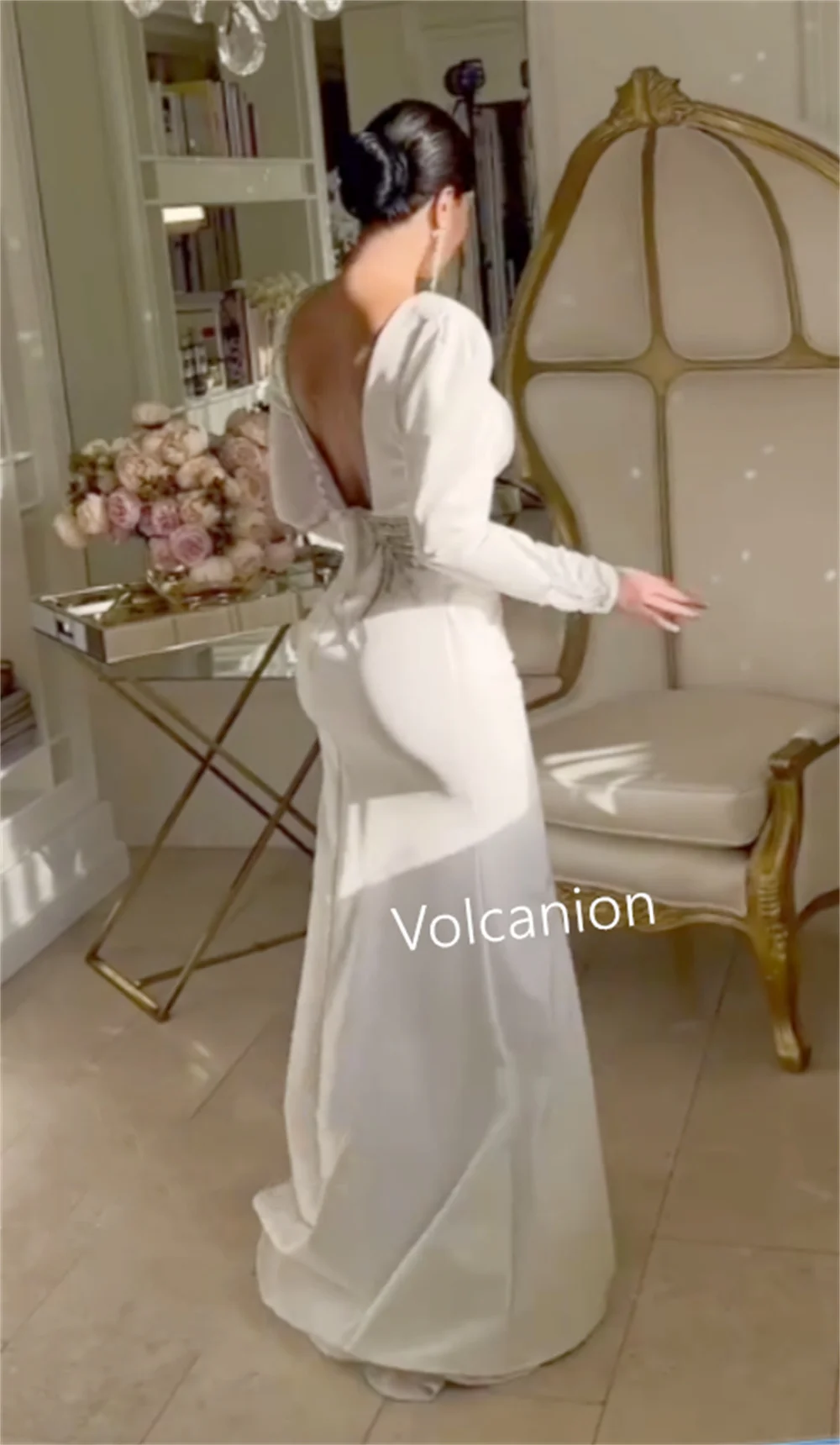 Customized Jersey Sequined Pleat Trumpet O-Neck Long Dresses Bespoke Occasion Evening Exquisite Formal High Quality