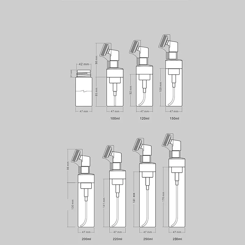 白い泡ディスペンサー,100ml-250ml, 10個,フェイスディスペンサー,手指消毒剤,詰め替え可能なトラベルポンプボトル