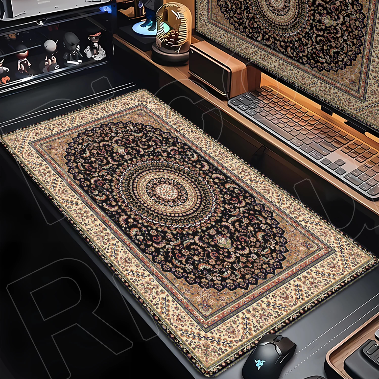 

Computer Mousepad Persian Carpet Style Mouse Pad Large Rubber Antislip Durable HD Print Gaming Mouse Mats Suture Edges Table Pad