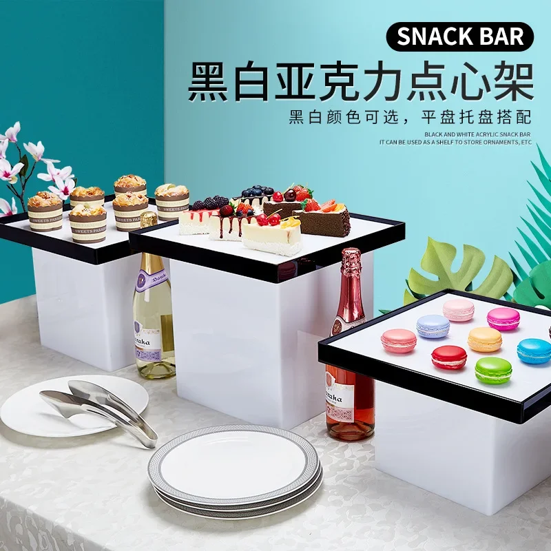 Fashion Acrylic Dessert Table Plate Holder Bread Foods Drinks Pudding Stand For Wedding Birthday Party Baby Shower Home Feast