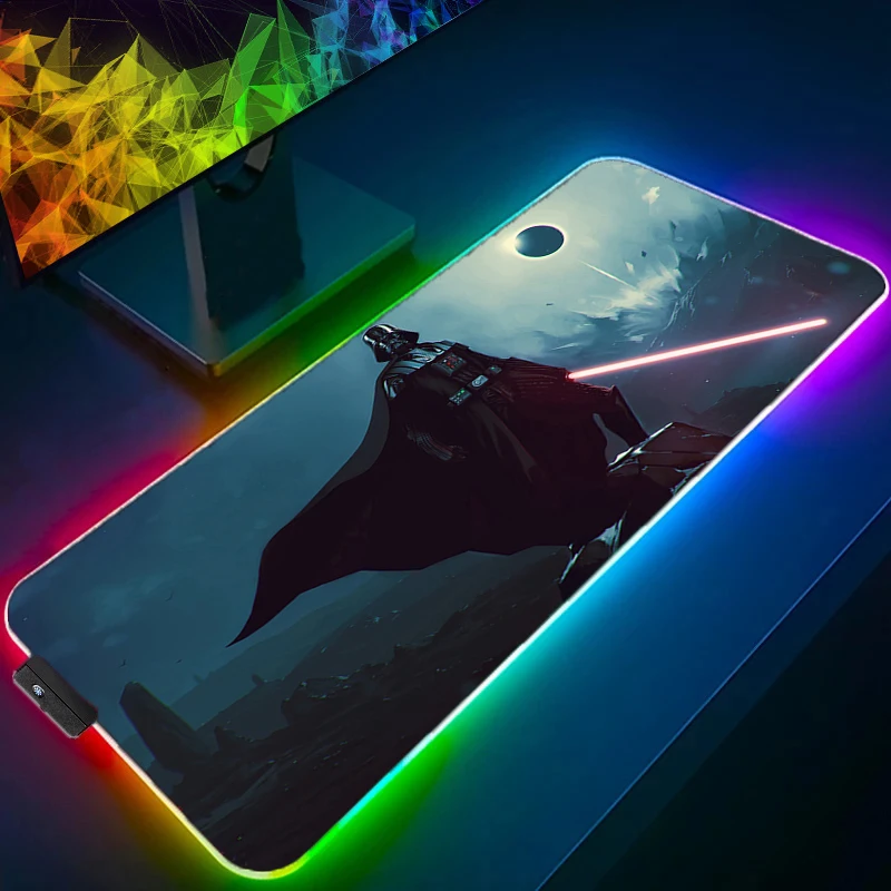 RGB LED Gaming Mouse Pad Multi Size Table Keyboard Pad S-star W-wars Mousepad Computer Play Mat Rubber Mausepad Desk Mat