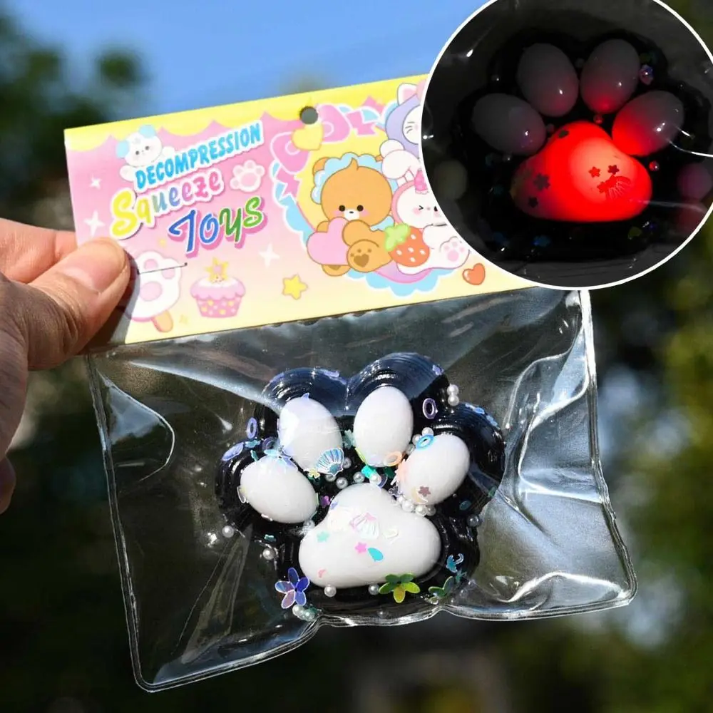 Interessante impastare bagliore zampa di gatto spremere giocattolo morbido silicone zampa di gatto giocattolo agitarsi colorato 3D zampa di gatto pizzico giocattolo per bambini bambola ingannevole