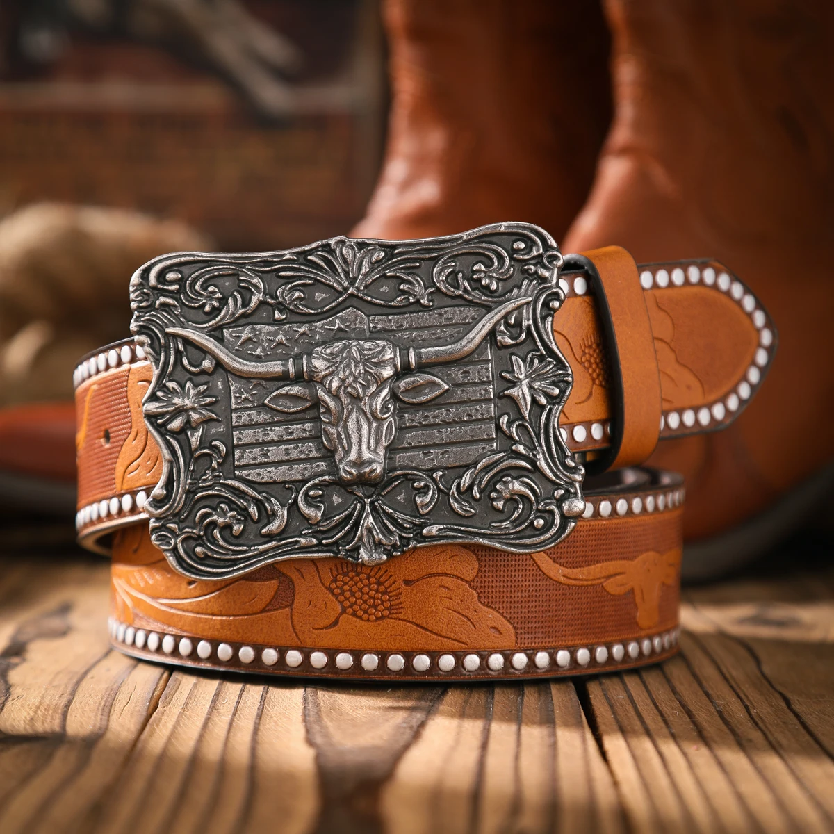 Ein lässiger und Retro-Gürtel, ein Taillenaccessoire für Kleidung im Western-Stil, Metallschnalle, PU-Gürtel, geeignet für Männer und Frauen