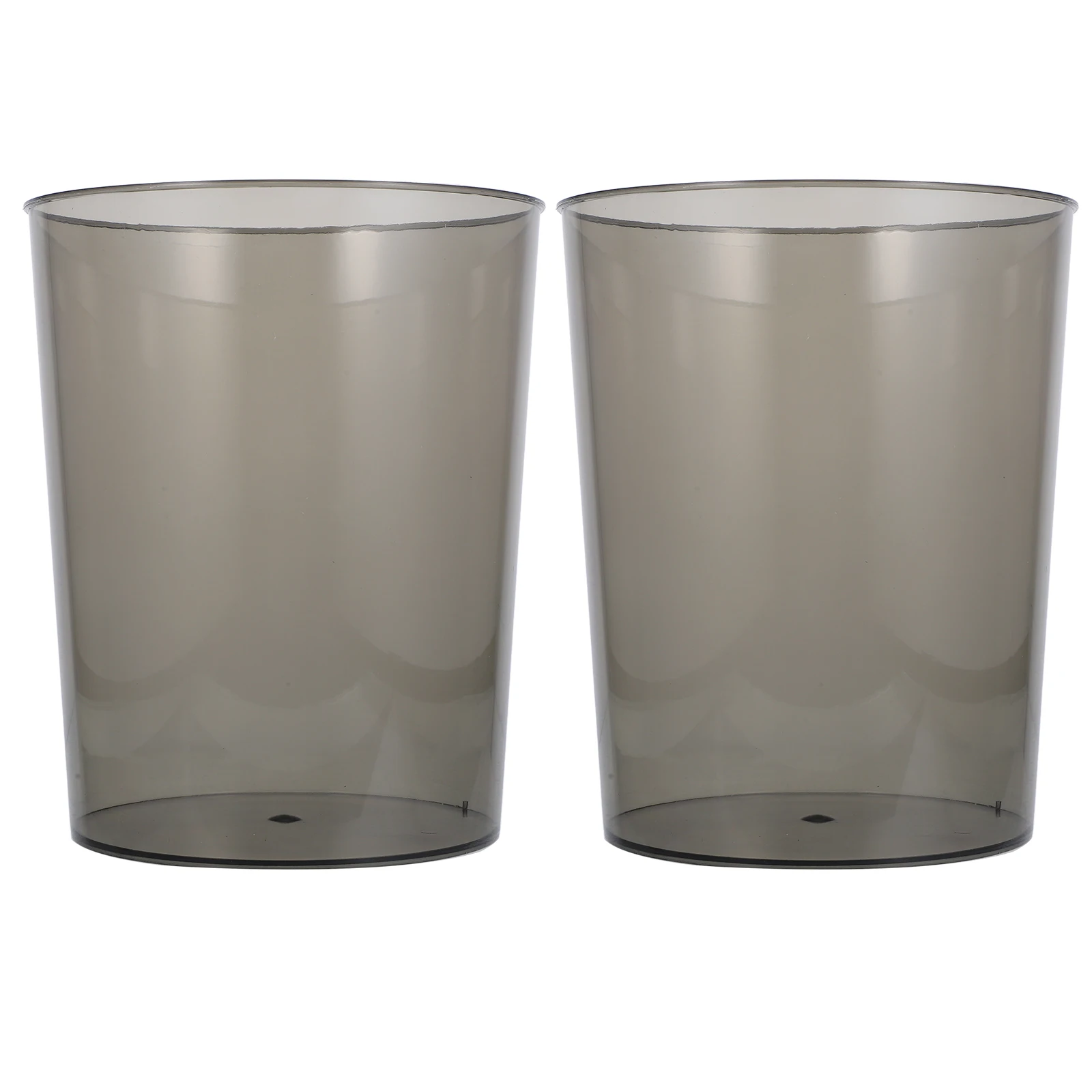 

2 Pcs Transparent Storage Bucket Garbage Can Large Water Proof Office Bathroom Wastebasket Grey Home Rubbish