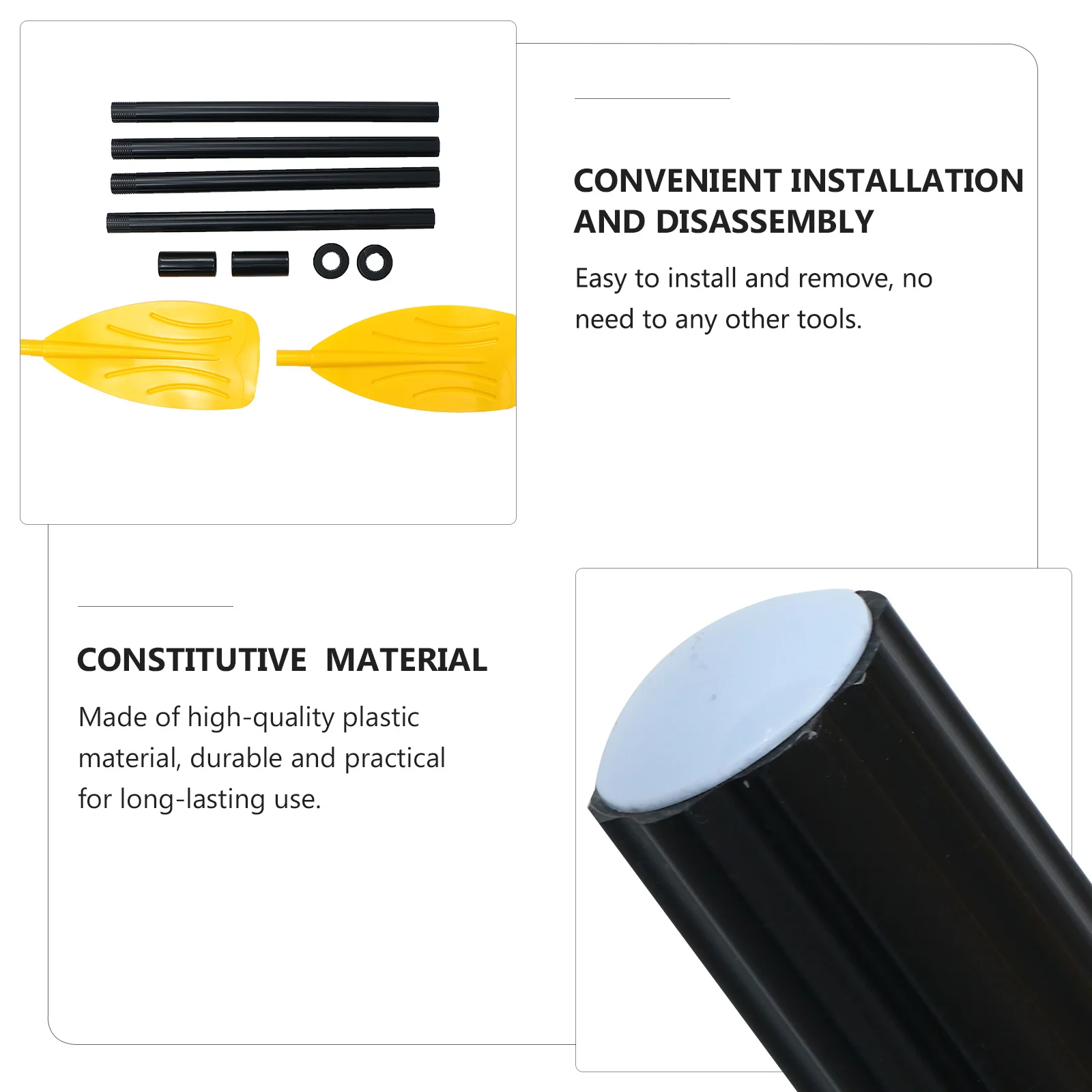 

1 пара пластиковых весла для лодок во французском стиле, съемные сверхмощные гребные весла, прочные для каяков, французские весла, пластиковые весла