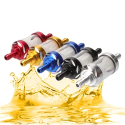 Universal 8mm CNC Aluminum Alloy Glass Gas Fuel Oil Filter For Motocross Dirt Pit Bike ATV Buggy Quad Motorcycle Parts