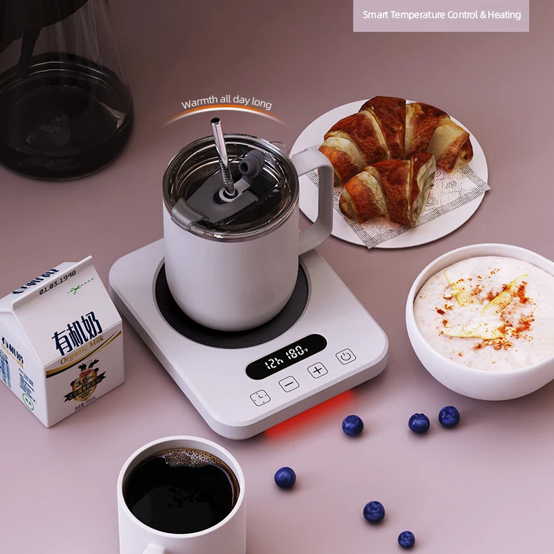 Chauffe-tasse 80 ° Chauffe-tasse à café à température réglable C, avec minuterie, Base chauffe-thé et lait à température constante pour usage domestique