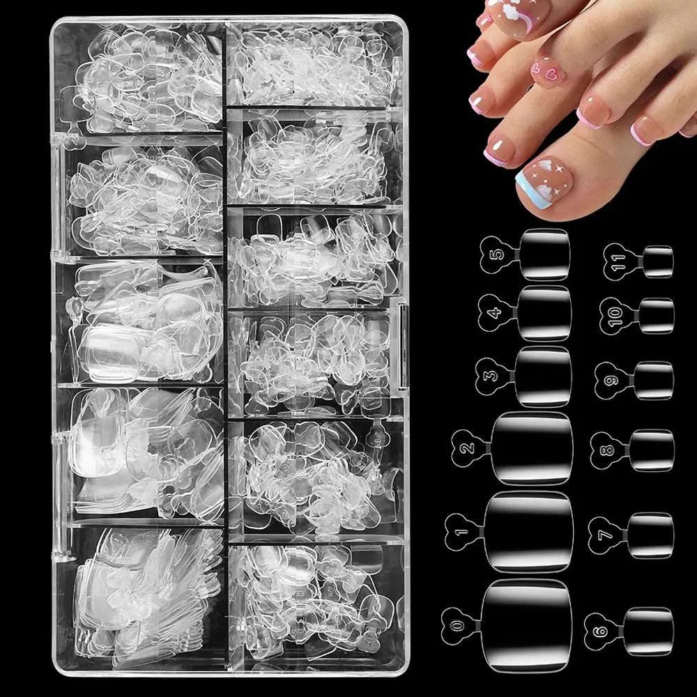 هلام ملحقات الأظافر غطاء كامل أظافر وهمية واضح Traceless تو مسمار نصائح 11 أحجام لينة اضغط على أظافر المنزل DIY بها بنفسك