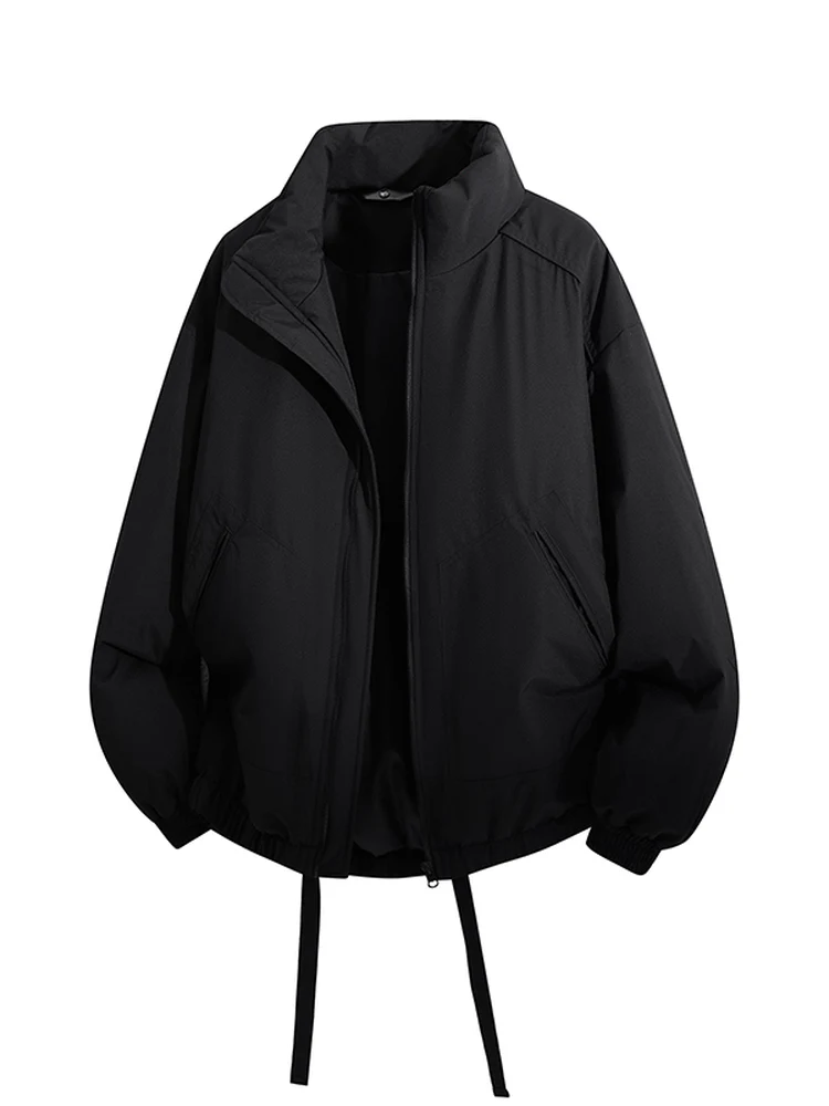 

Зимний утепленный цветной кардиган 2025 года, повседневная куртка, мужская свободная куртка с воротником-стойкой, модная брендовая хлопковая одежда