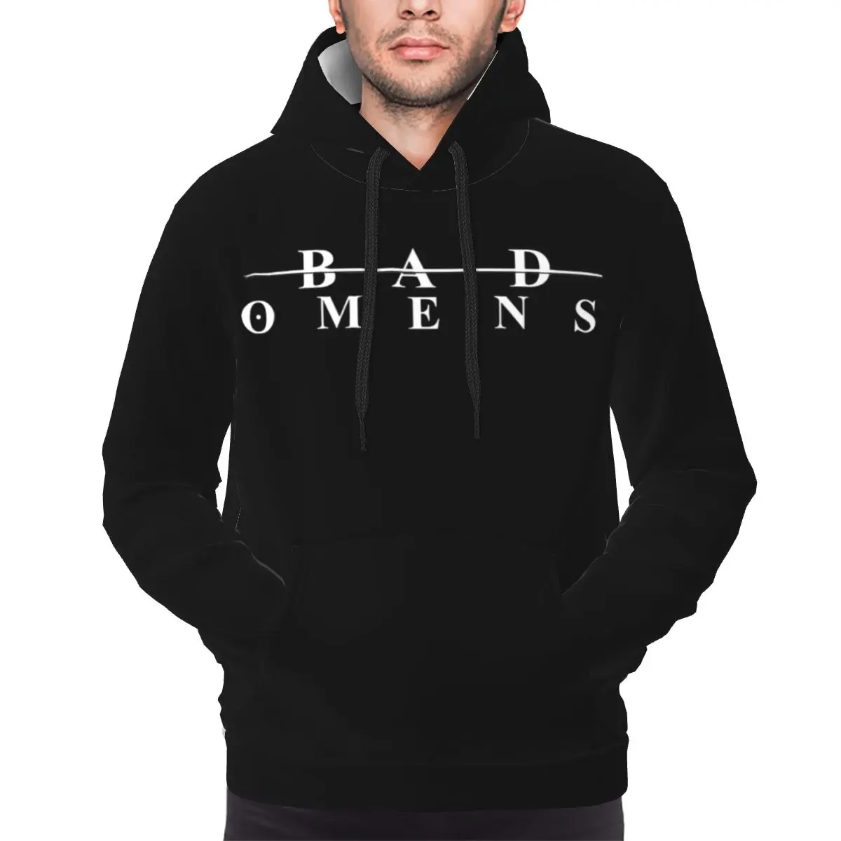 Retro Music Bad Omens Band 3D Print Hoodie Hooded Collar Drawstring Hoodies Death Metal Pullover Sweatshirts Long Sleeve Shirts