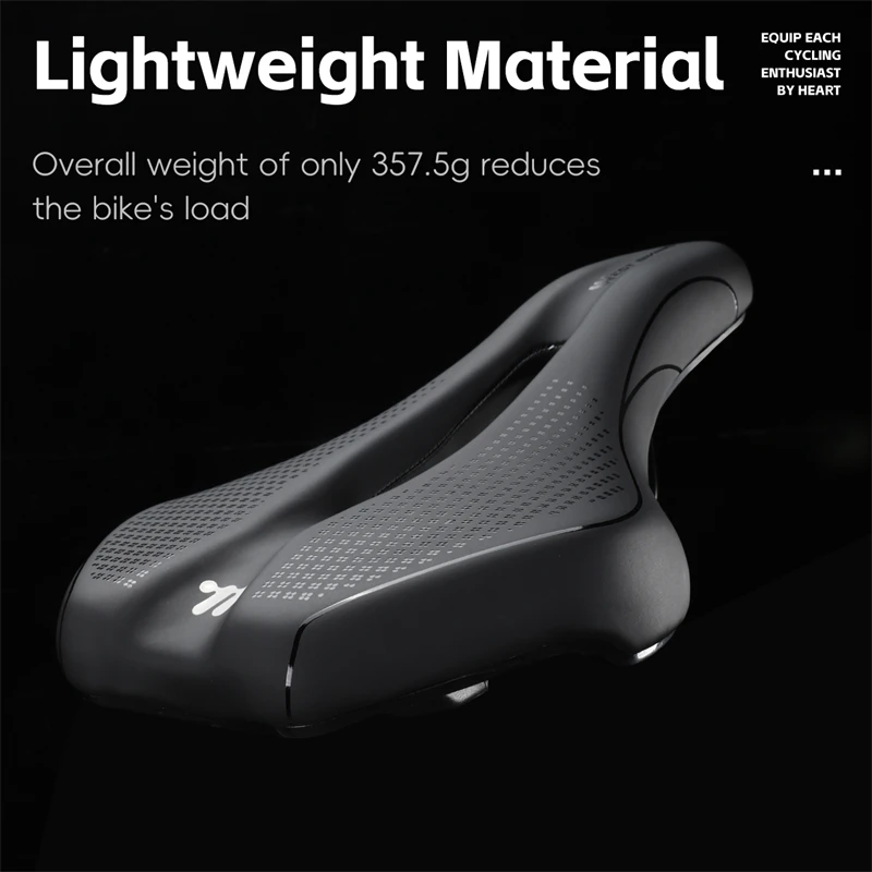 WEST BIKING Comfortable Bicycle Saddle Frosted Leather Hollow Breathable Cycling Seat Non-slip Soft Cushion MTB Road Bike Parts