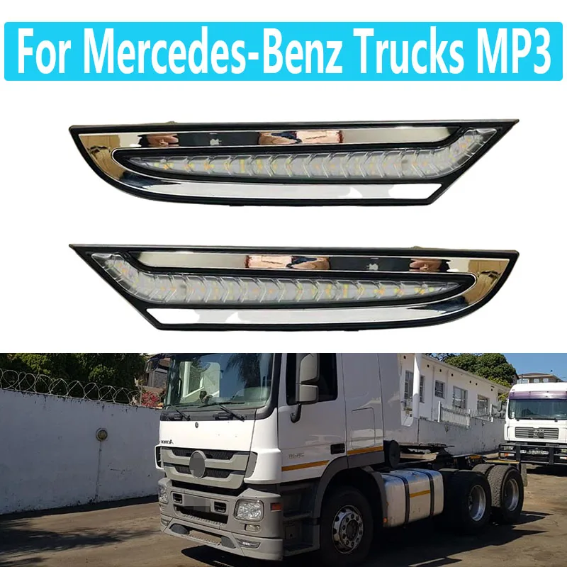 

1 pair white amber DRL lights Day time running Lights Bumper Lighting for BENZ Truck actros MP3 daytime running light
