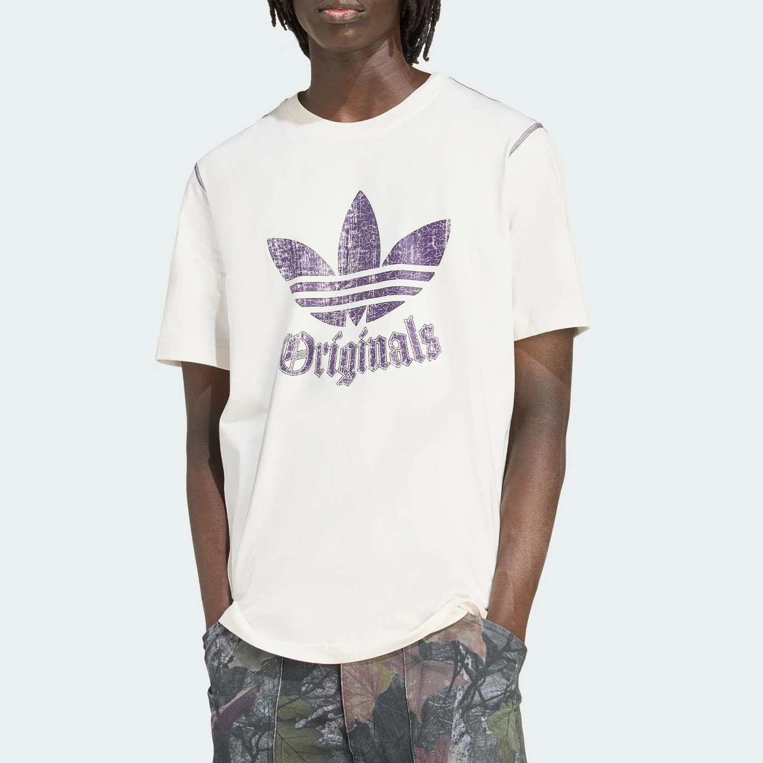 

Оригинальные мужские трикотажные дышащие спортивные футболки Adidas с принтом клевера JY2760