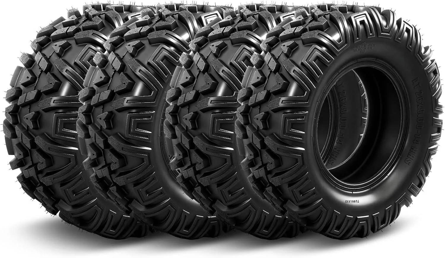 

4Pcs Tires Rating: 6 PLY tires for ATV, UTV Left, Right, Front 26x11-14 26x9-14