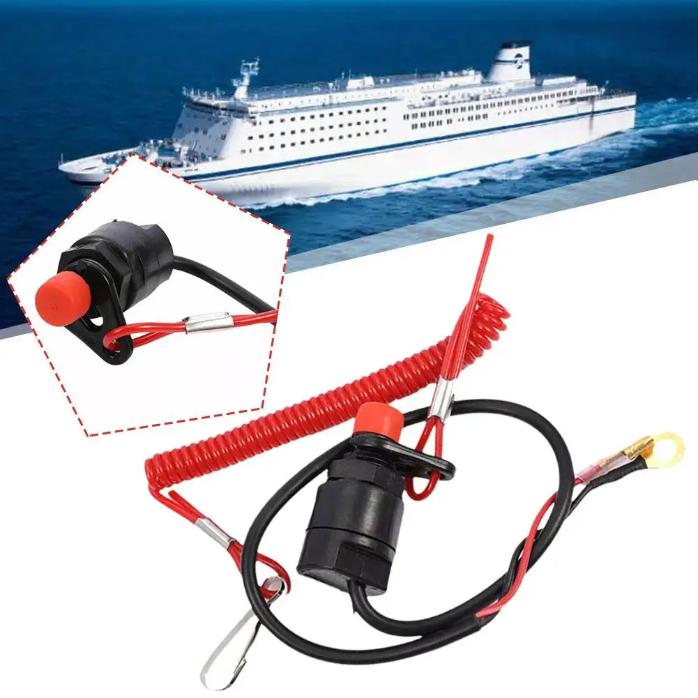 Barco Outboard Engine Motor Kill Stop Switch Segurança Acessórios, Motocicleta Lanyard Tether, Interruptores S2X2