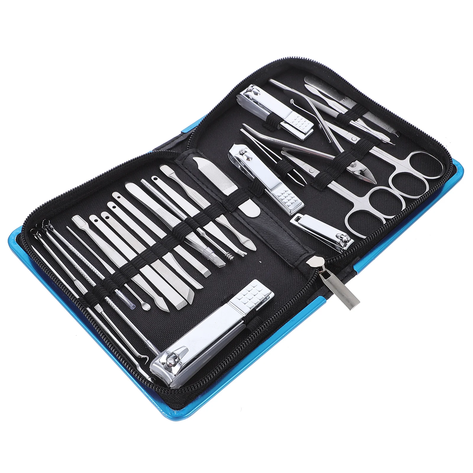 26pcs Manicure Set Stainless Steel Nail Clippers Files Kit For Men Women Elderly Pedicure Grooming Tools Portable