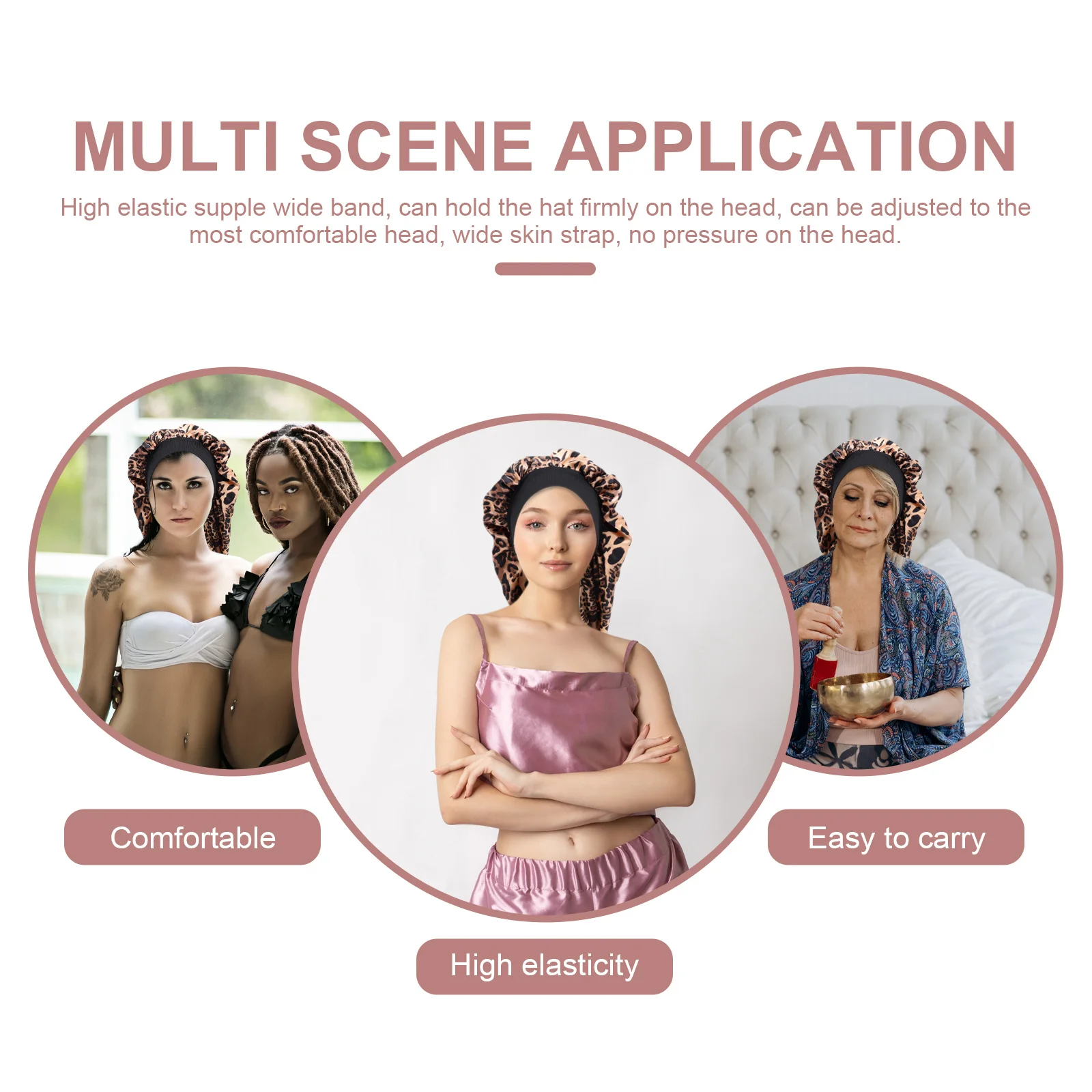 

Эластичная шапочка для сна, высококачественная атласная ткань, удобная защита волос, аккуратный сон, большая комната, эластичная без пюре