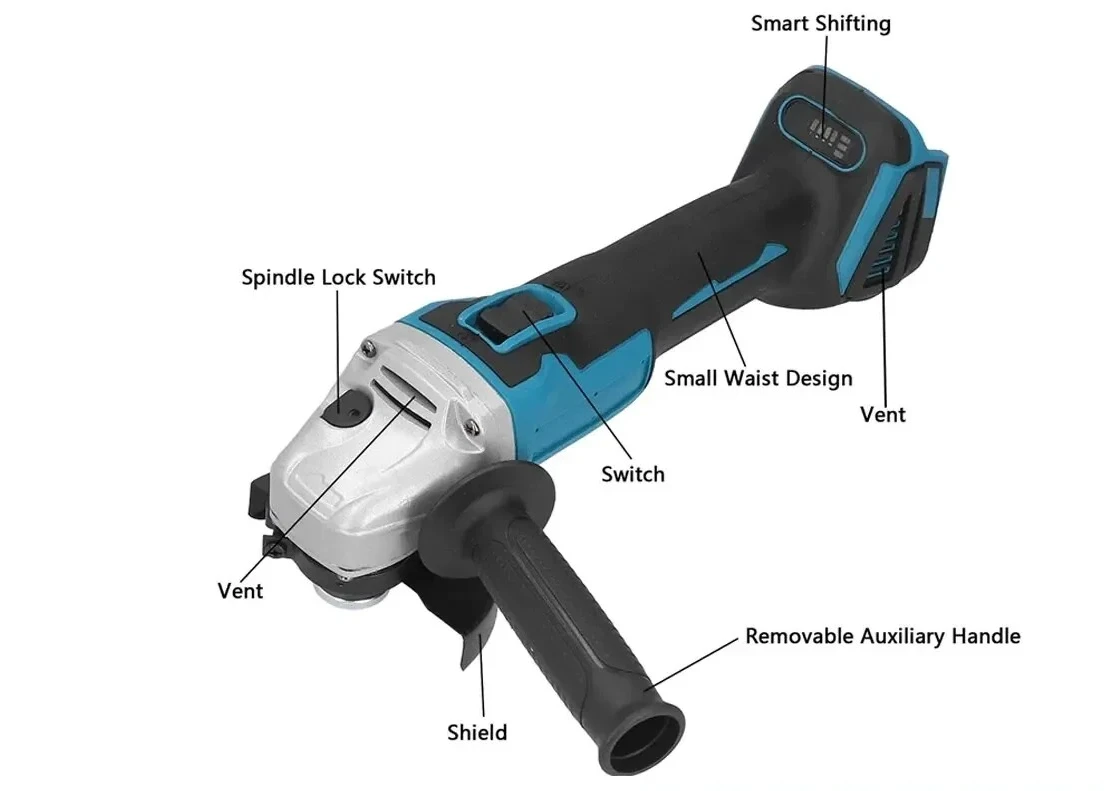 

l l 18V GrinderTools 125mm Brushless Grinding Machine Power Tool Electric Grinder Rechargeable Wireless Drill Free Shippi L