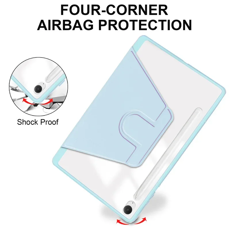 حافظة جلدية للكمبيوتر اللوحي لهاتف سامسونج جالاكسي تاب S11 S10 FE 2025 SM-X730 SM-X736 أكريليك 360 ° غطاء دوار مقاوم للصدمات