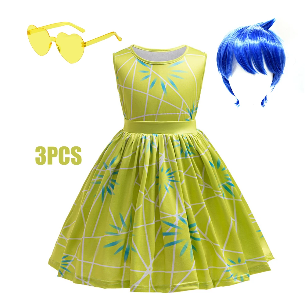 3-Piece Green Princess Costume Set for Girls + Scarf + Belt 5