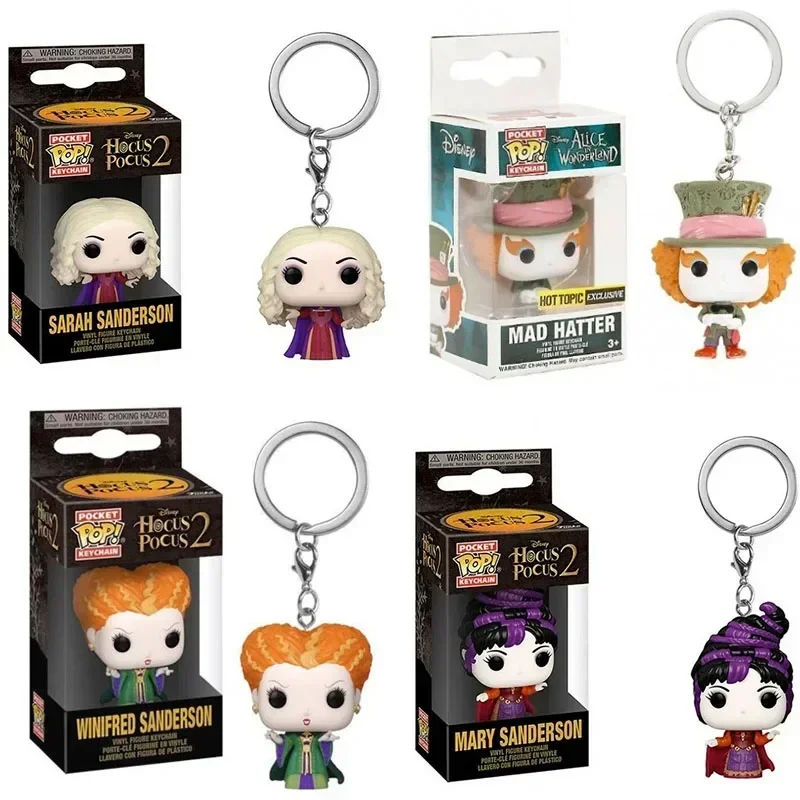 Funko Pop Pocket Pop Keychain Hocus Pocus Mary Winifred Sarah Sanderson Mad Hatter Model Toys for Children Christmas Gift