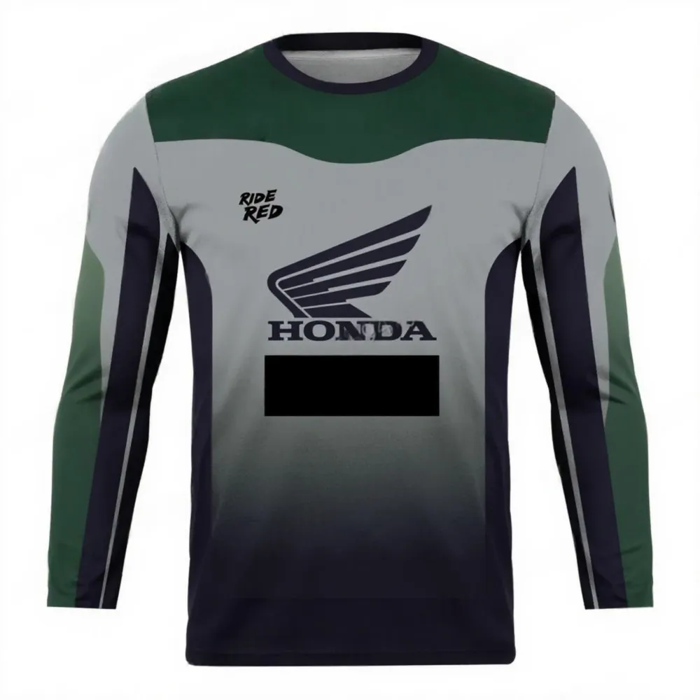 ثلاثية الأبعاد الطباعة Motociclista السائق Deportiva هوندا التجفيف السريع بأكمام طويلة هوندا ركوب قمم تي شيرت للرجال والنساء