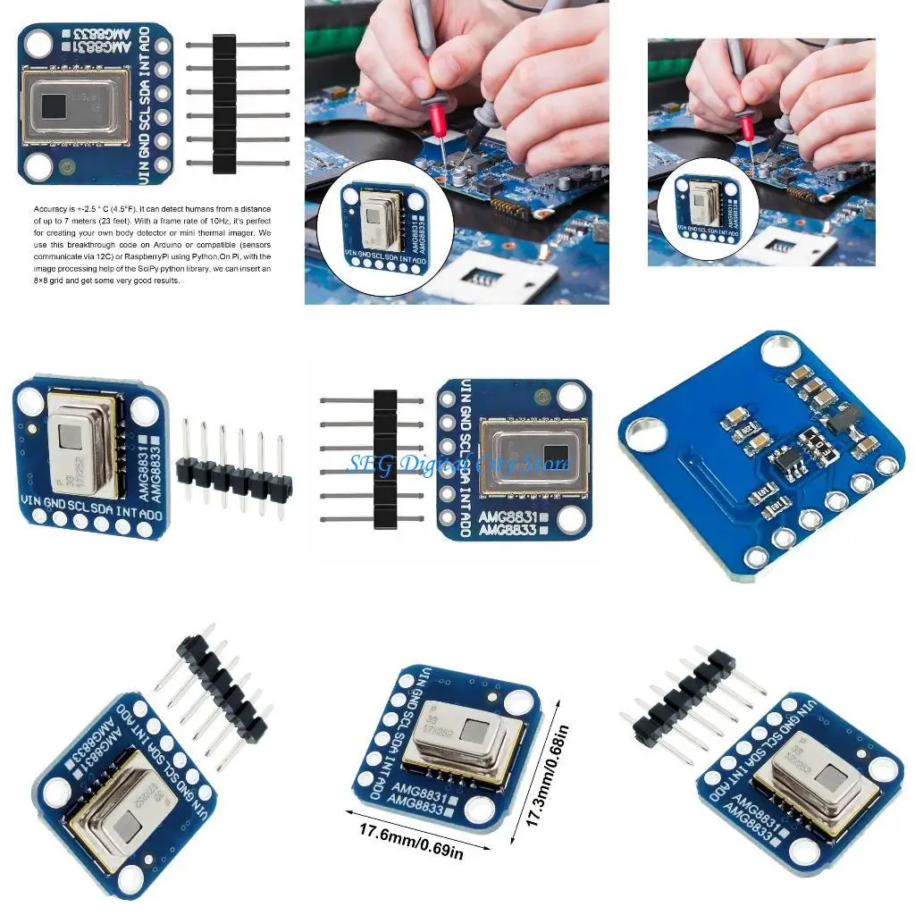

U75B GY-AMG8833 8X8 Camera Array Temperature Measurement Thermal Imaging Sensors Module for Temperature Detection