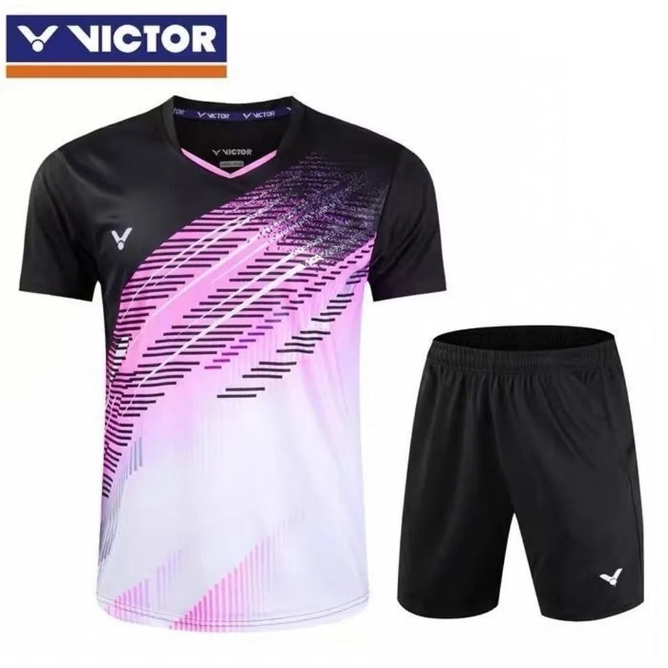 

VICTOR T-shirt Badminton Clothes Table Tennis And Tennis Sports Shirt Quick-drying Suit For Men And Women Team Uniform