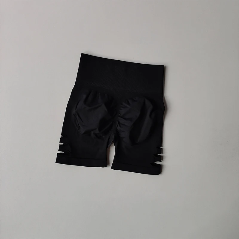 Pfirsichfarbene Sport-Shorts mit hoher Taille, dreiteilige Yoga-Hose für den Sommer, lichtdicht, schnelltrocknend, geeignet für Pilates und Fitness. – Detail 14