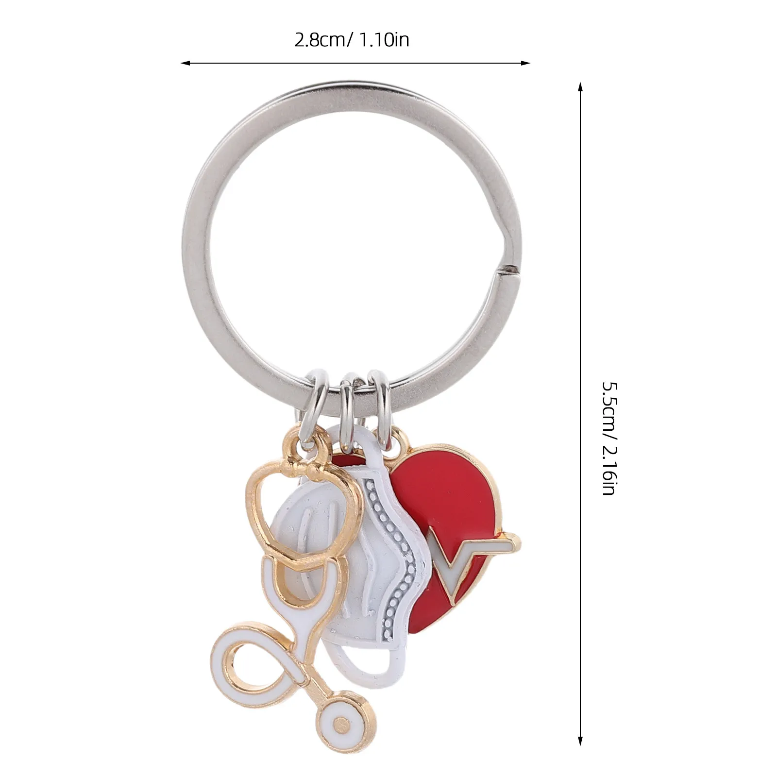 Heart Nursing Keychain Metal Nurse Graduation Gift Nurse Appreciation Doctor Keychain Bag Charm Nurses Keychains