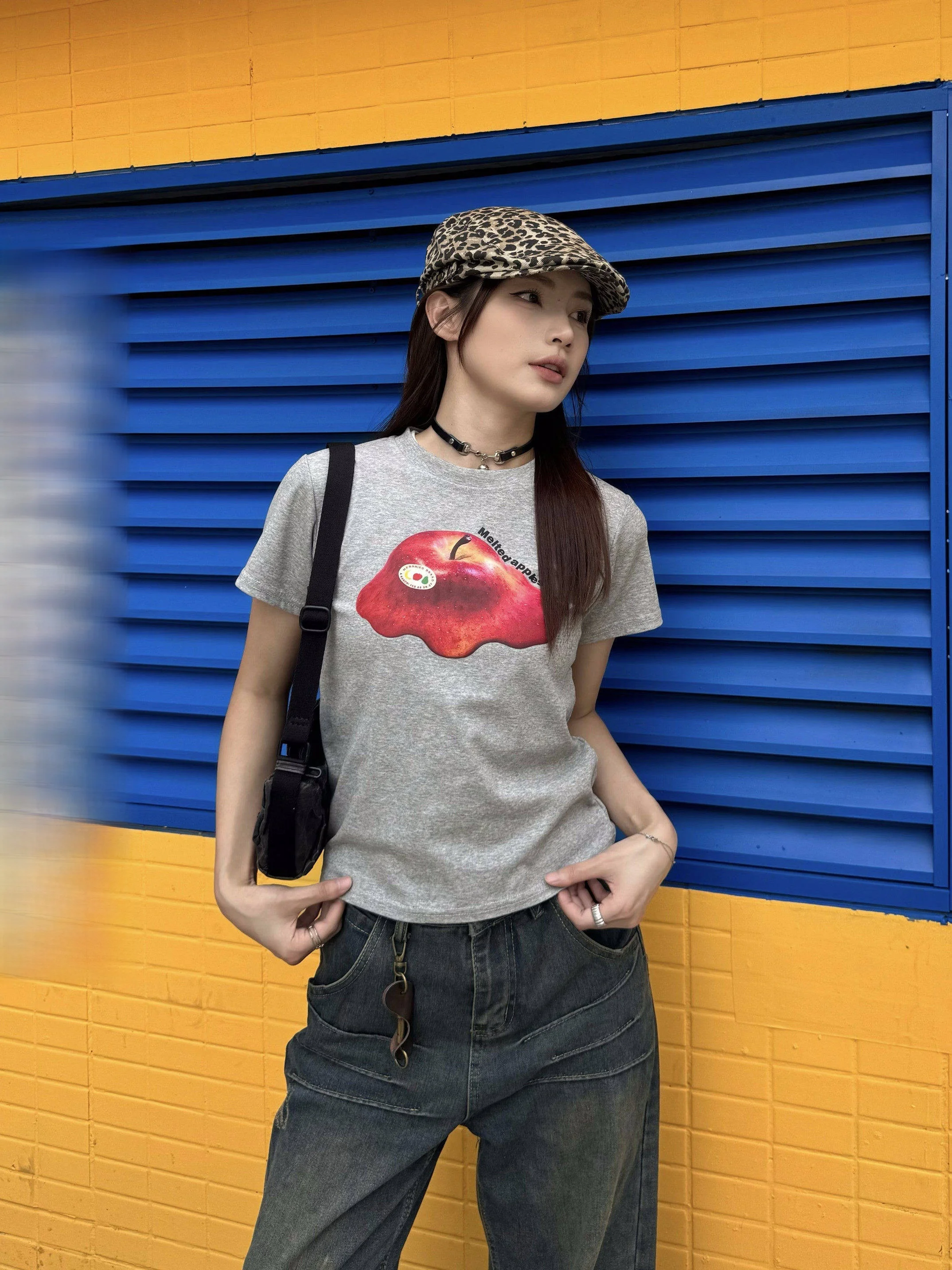 

Футболка Street Sle ort Sve, женская свободная футболка с принтом, повседневный летний топ, винтажная американская трендовая футболка ort Length