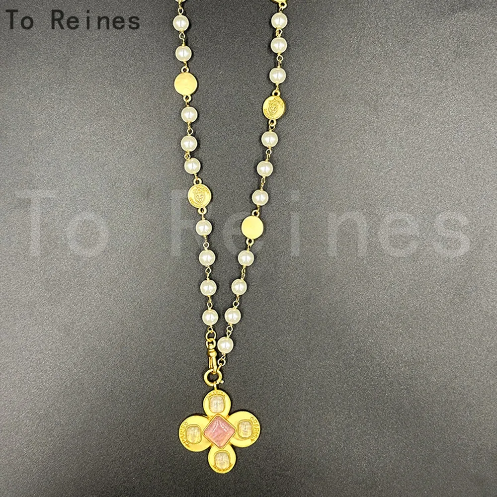 To Reines Fashionable And Exquisite Gold Color Flower Jewelry Charming Women's Necklace Party Wedding Light Luxury Birthday Gift