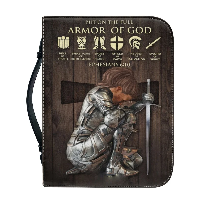 Armadura de Deus Bíblia Capa, Bíblia Case, Livro de Estudo, Santo Caixas De Armazenamento, Acessório Bíblia, Igreja Imprimir, Fé Personalizada, PU