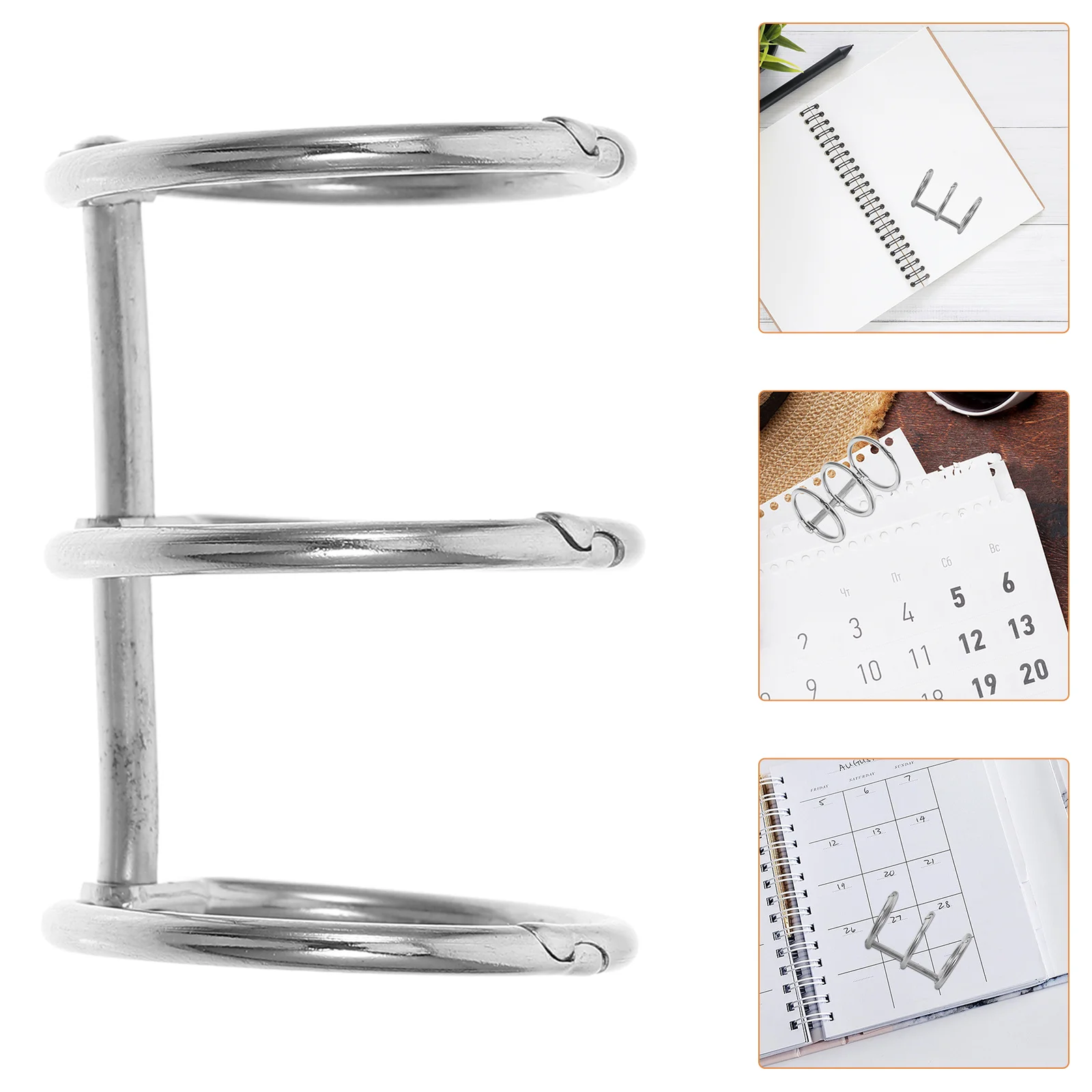

10Pcs Iron 3-Ring Binder Rings Openable Loose Leaf Calendar Binding Clips Book Rings DIY Iron Calendar Clasps Index Card Ring