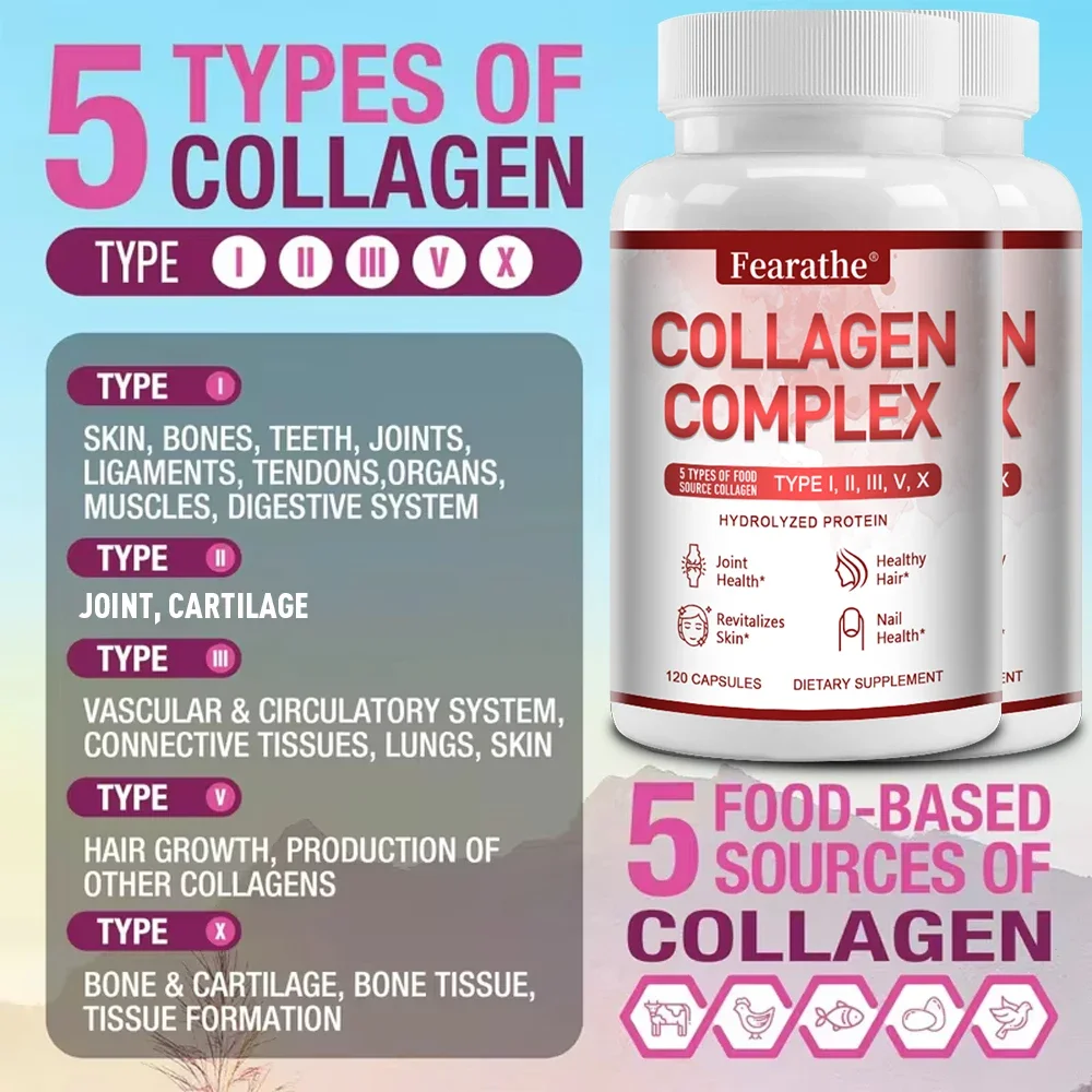 Premium Multi-Collagen Capsules - Anti-Aging, Hair, Skin & Nails, Digestive & Joint Health Supplement, Hydrolyzed Collagen